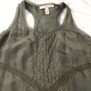 Banana Republic Heritage Silk Embroidered Racerback Tank, Size XS
